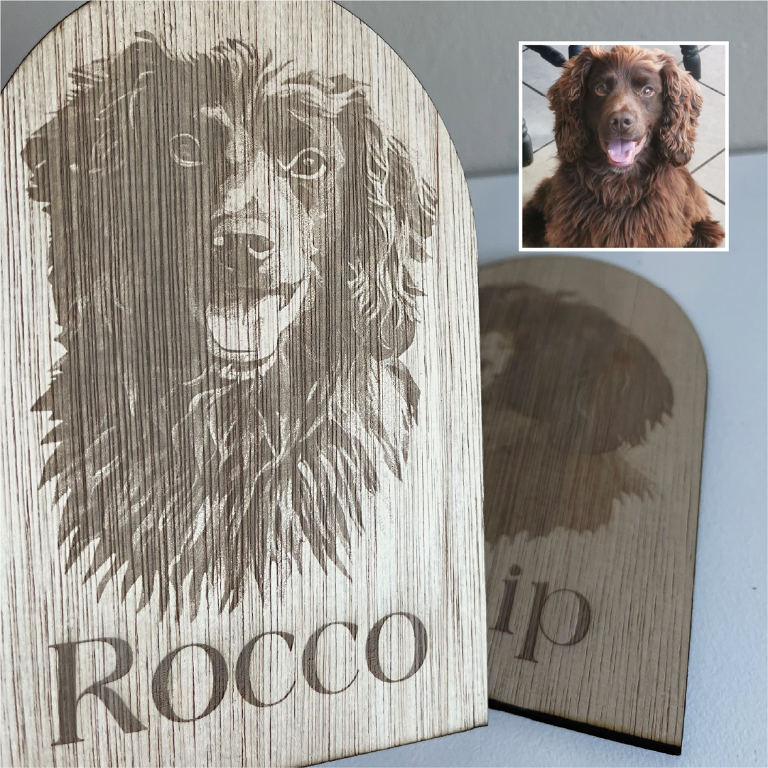 Pet Portrait Engraving On Wood