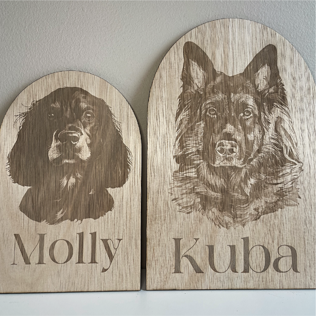 Pet Portrait Engraving On Wood