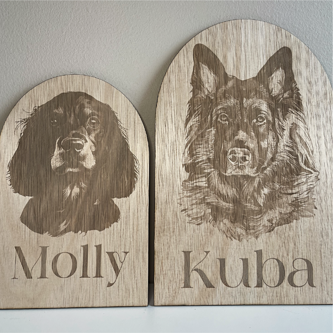 Pet Portrait Engraving On Wood