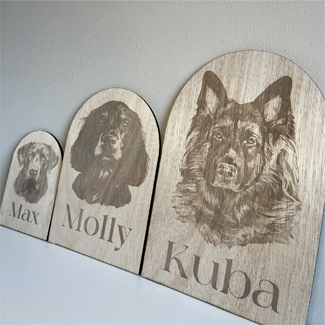 Pet Portrait Engraving On Wood
