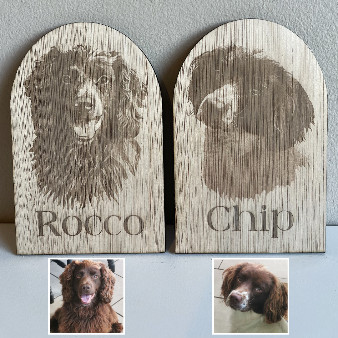 Pet Portrait Engraving On Wood